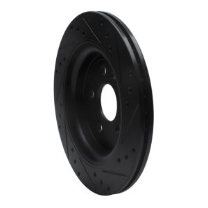 Volvo XC70 Brake Rotor (1) - Rear Left - R1 Concepts - Drilled & Slotted - Black - `07-`18